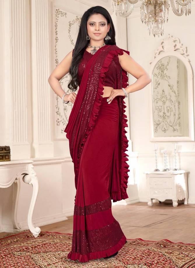 NARI FANTASTIC Latest Fancy Designer Stylish Party Wear Imported Lycra Heavy Saree Collection